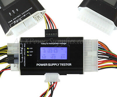 Lcd Pc Power Supply Tester 20/24 Pin 4 Sata Hdd Testers