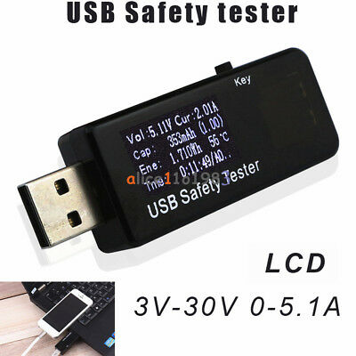 Lcd Usb Detector Voltmeter Ammeter Power Capacity Tester Power Off Protection